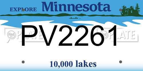 PV2261 Minnesota License Plate