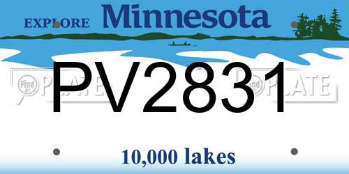 PV2831 Minnesota License Plate