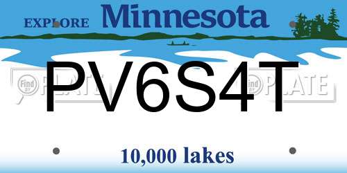 PV6S4T Minnesota License Plate