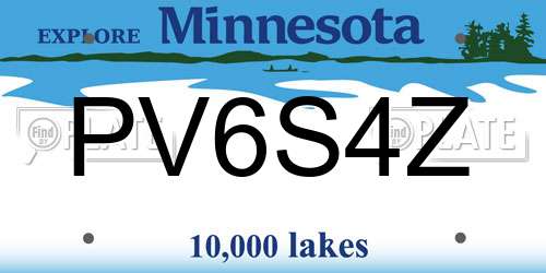 PV6S4Z Minnesota License Plate