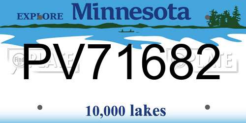 PV71682 Minnesota License Plate