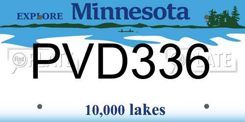 PVD336 Minnesota License Plate