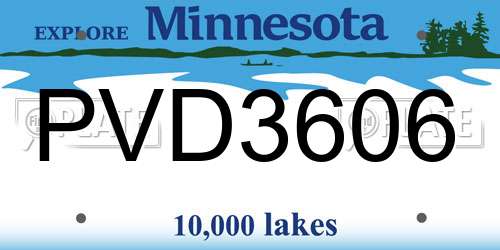 PVD3606 Minnesota License Plate
