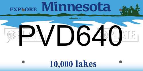 PVD640 Minnesota License Plate
