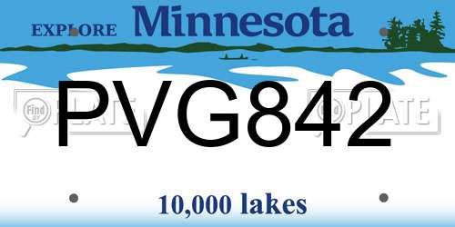 PVG842 Minnesota License Plate