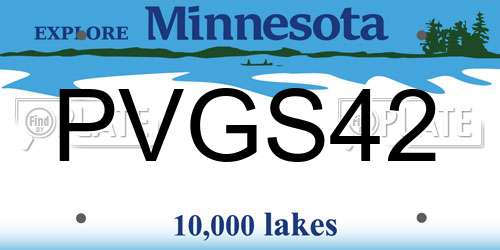 PVGS42 Minnesota License Plate
