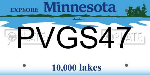 PVGS47 Minnesota License Plate