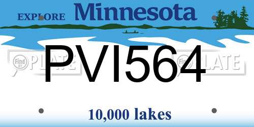 PVI564 Minnesota License Plate