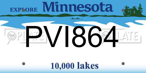 PVI864 Minnesota License Plate