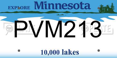 PVM213 Minnesota License Plate