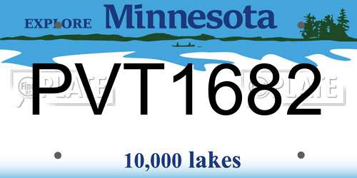PVT1682 Minnesota License Plate