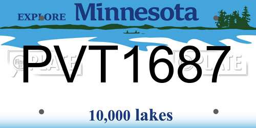 PVT1687 Minnesota License Plate