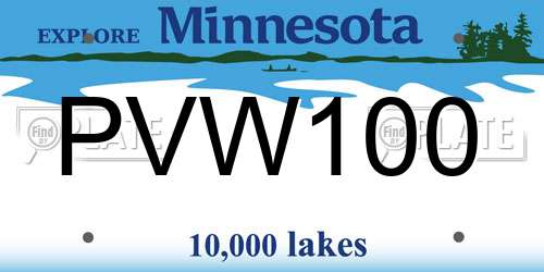 PVW100 Minnesota License Plate