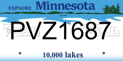 PVZ1687 Minnesota License Plate