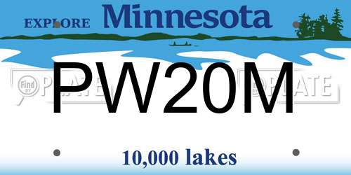 PW20M Minnesota License Plate