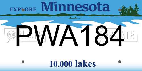 PWA184 Minnesota License Plate