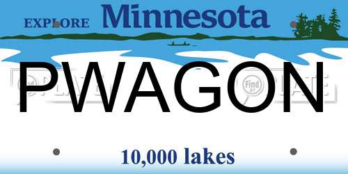 PWAGON Minnesota License Plate