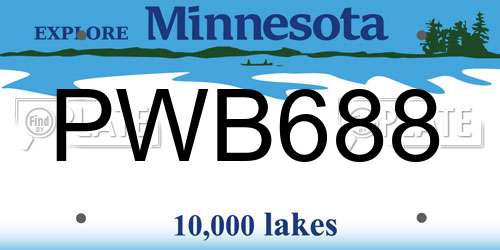 PWB688 Minnesota License Plate