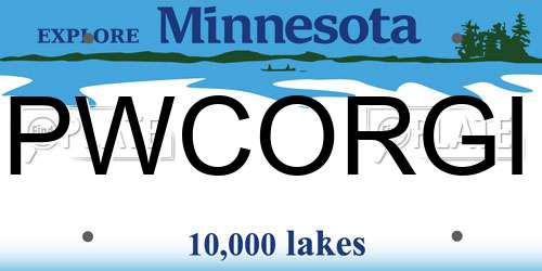 PWCORGI Minnesota License Plate