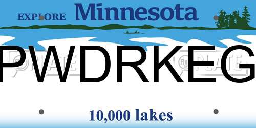 PWDRKEG Minnesota License Plate