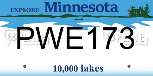 PWE173 Minnesota License Plate