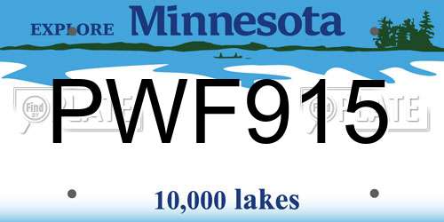 PWF915 Minnesota License Plate
