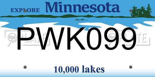PWK099 Minnesota License Plate