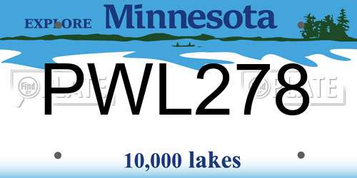 PWL278 Minnesota License Plate