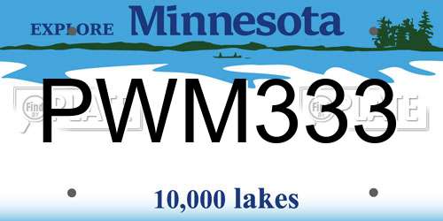 PWM333 Minnesota License Plate
