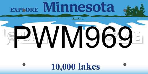 PWM969 Minnesota License Plate