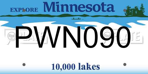 PWN090 Minnesota License Plate