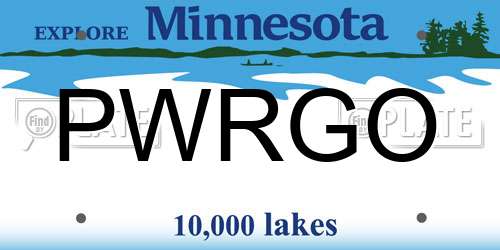 PWRGO Minnesota License Plate