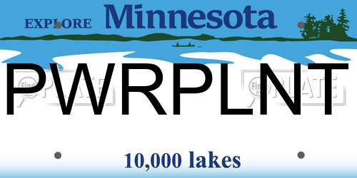 PWRPLNT Minnesota License Plate