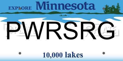 PWRSRG Minnesota License Plate