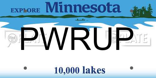 PWRUP Minnesota License Plate