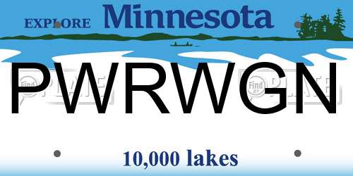 PWRWGN Minnesota License Plate