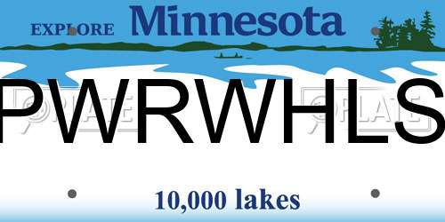 PWRWHLS Minnesota License Plate