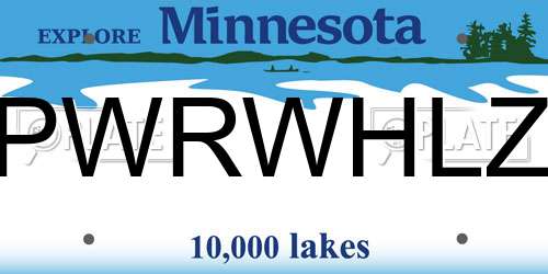 PWRWHLZ Minnesota License Plate