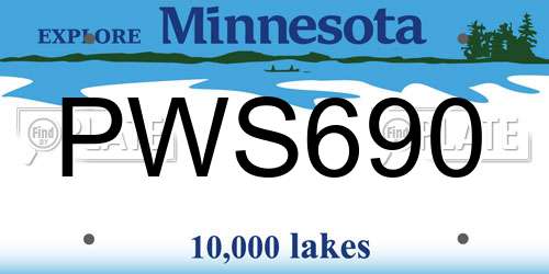 PWS690 Minnesota License Plate