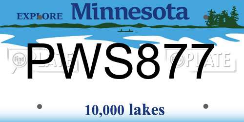 PWS877 Minnesota License Plate