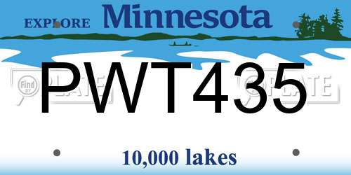 PWT435 Minnesota License Plate