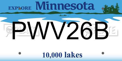 PWV26B Minnesota License Plate