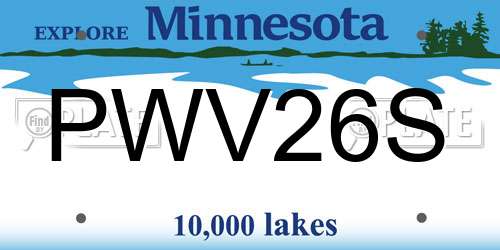 PWV26S Minnesota License Plate