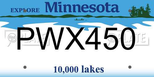 PWX450 Minnesota License Plate