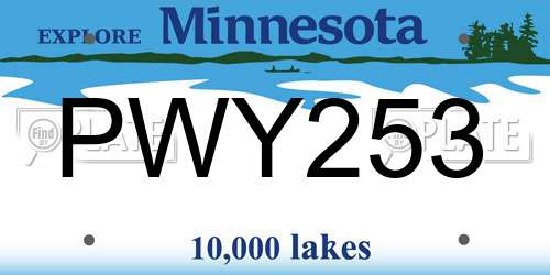 PWY253 Minnesota License Plate