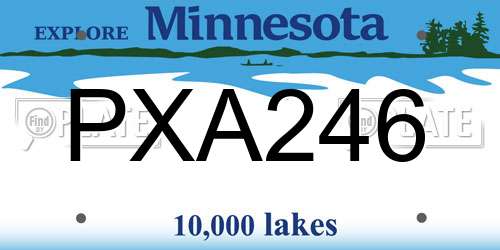 PXA246 Minnesota License Plate