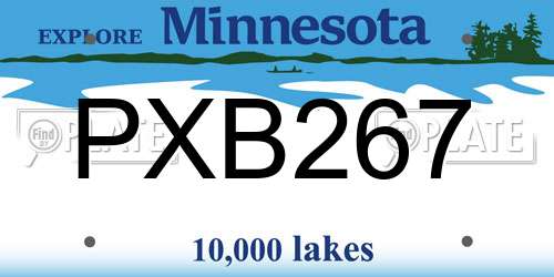 PXB267 Minnesota License Plate