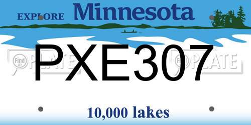 PXE307 Minnesota License Plate