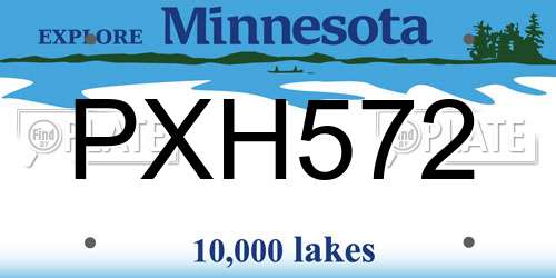 PXH572 Minnesota License Plate