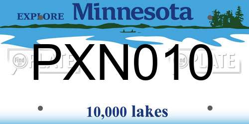 PXN010 Minnesota License Plate